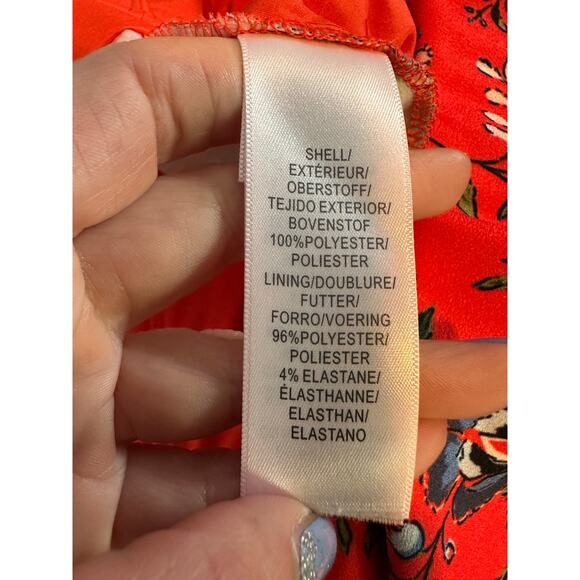 Gianni Bini red green floral strapless ruffled jumpsuit size 6 - Picture 4 of 16